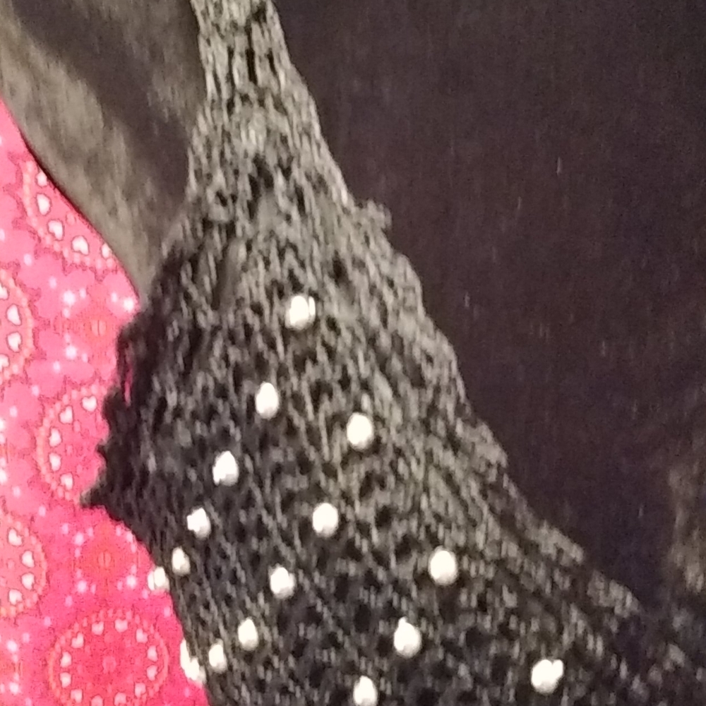Crochet And Silver Studded Tank Top with Fringe - Picture 6 of 9
